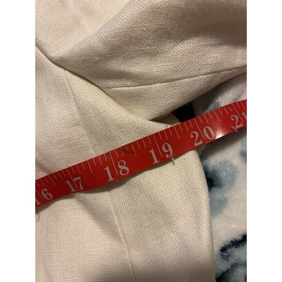 J Crew Size 12 Women’s Ivory Double Breasted Blazer Stretch 100% Linen - Picture 7 of 8